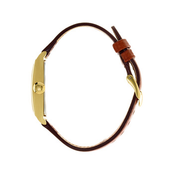 Montre Lip homme acier doré cuir marron