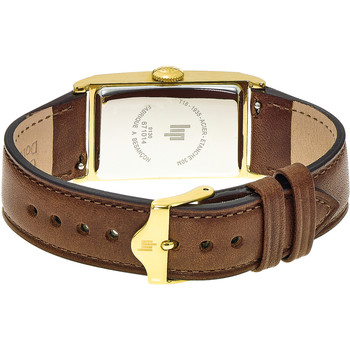 Montre Lip homme acier doré cuir marron