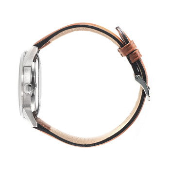 Montre Lip mixte acier cuir marron