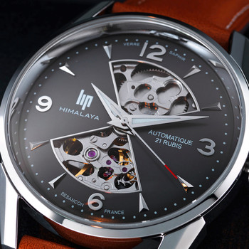Montre Lip mixte acier cuir marron