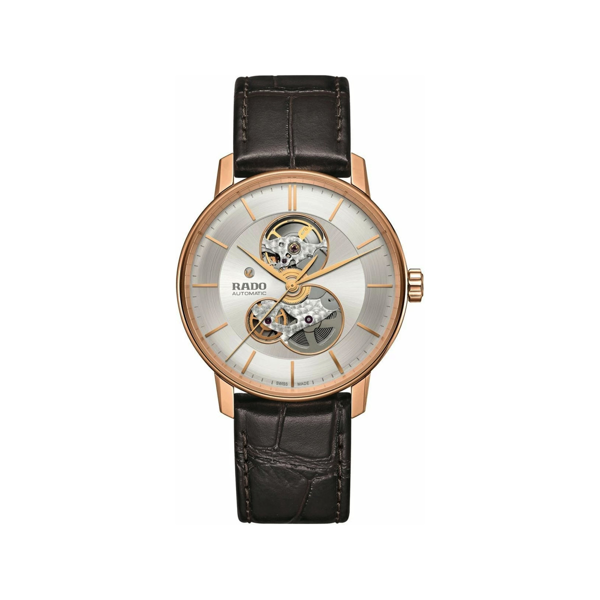 Montre Rado homme acier cuir marron