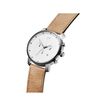 Montre MVMT homme chronographe acier cuir caramel