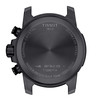 Montre Tissot homme chronographe acier noir cuir marron - vue VD1