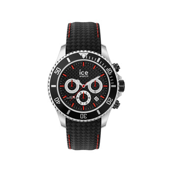 Montre ice Watch homme taille large acier silicone noir