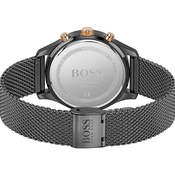 Montre Boss homme chronographe acier noir