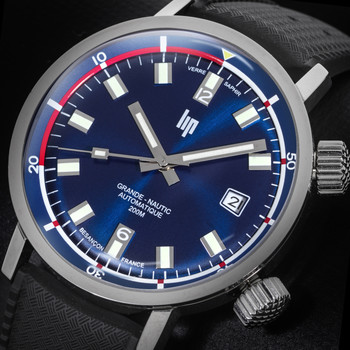 Montre Lip homme automatique acier caoutchouc noir