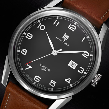 Montre Lip homme acier cuir marron