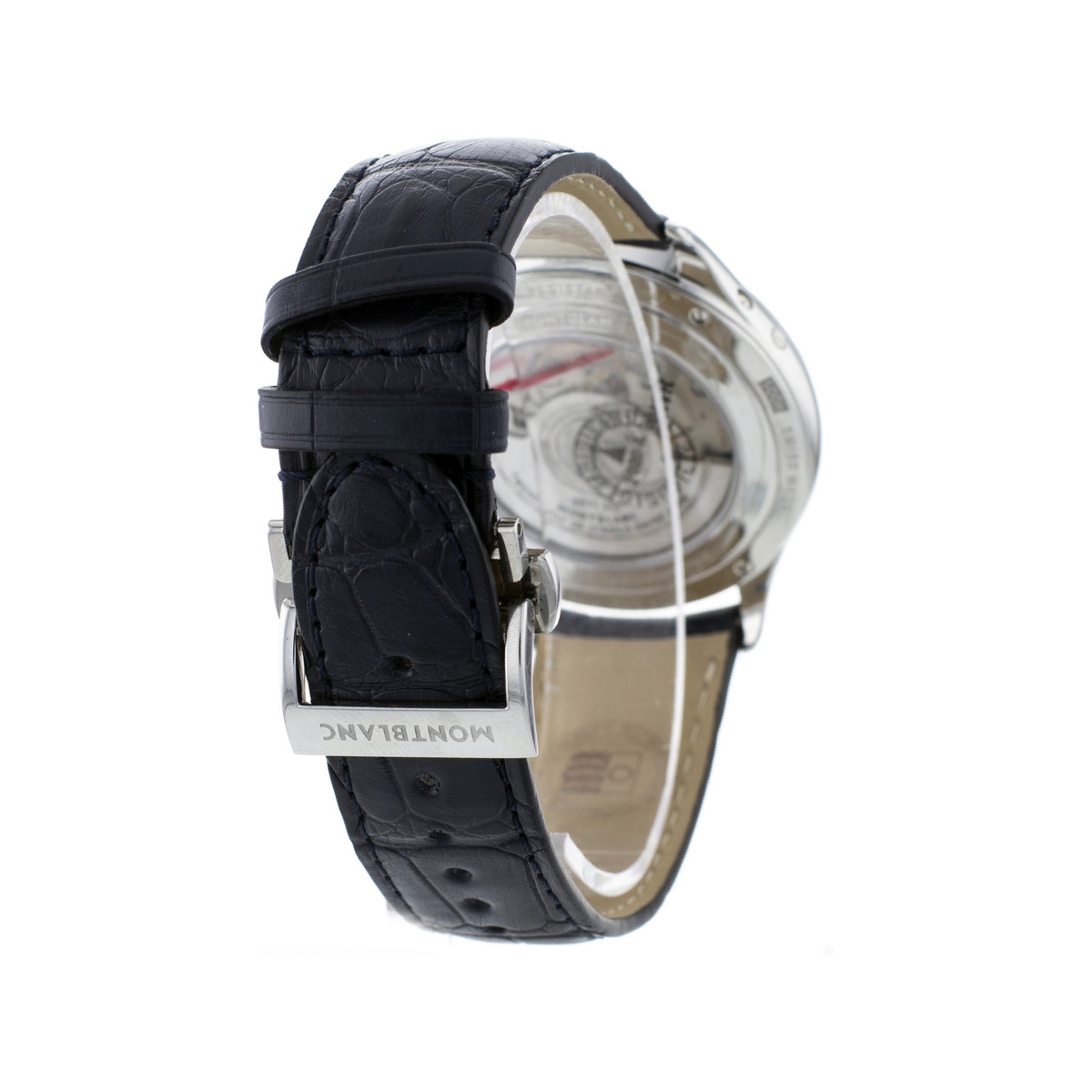 Montre d'occasion Montblanc Héritage QP homme automatique acier bracelet cuir noir - vue 3