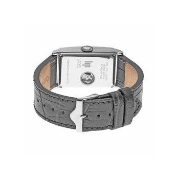 Montre Lip homme automatique acier bracelet cuir gris