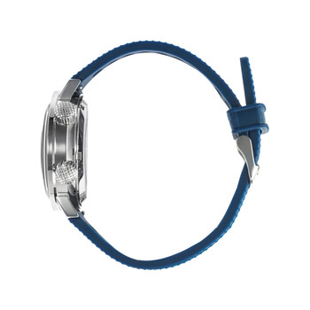 Montre Lip homme automatique acier bracelet silicone bleu