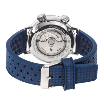 Montre Lip homme automatique acier bracelet silicone bleu