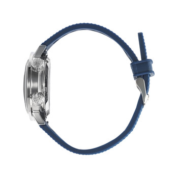 Montre Lip homme automatique acier bracelet silicone bleu