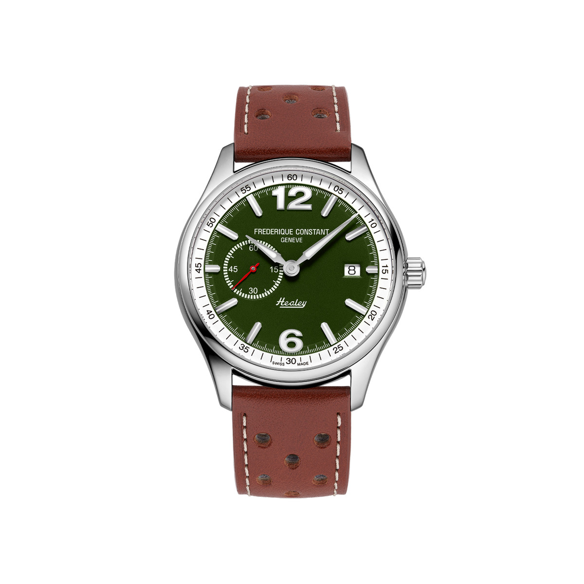 Montre Frédérique Constant homme automatique acier bracelet cuir marron