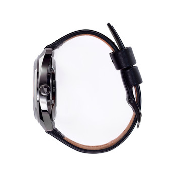 Montre Lip homme automatique acier bracelet cuir noir