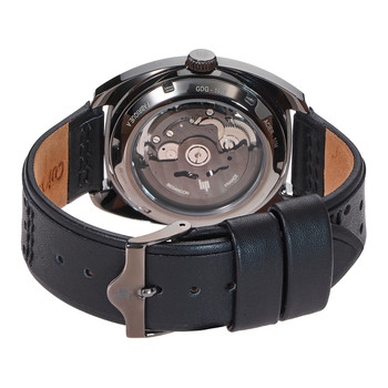 Montre Lip homme automatique acier bracelet cuir noir