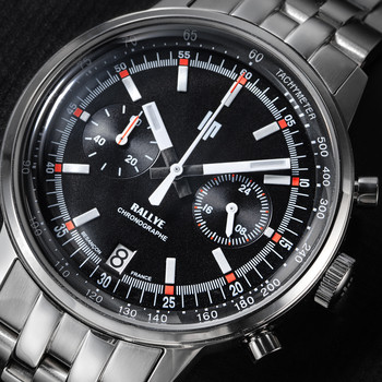 Lip herenhorloge van roestvrij staal met chromen armband