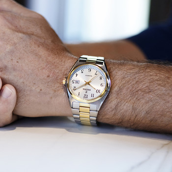 Montre Festina homme acier bracelet acier bicolore jaune