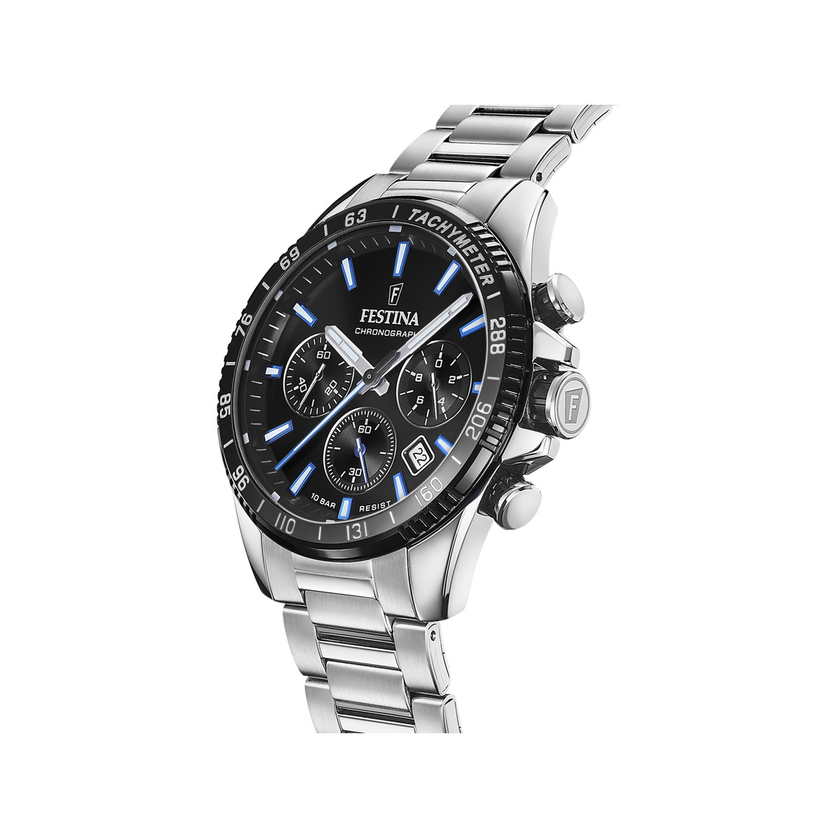 Montre Festina homme chronographe acier bracelet acier - vue 2