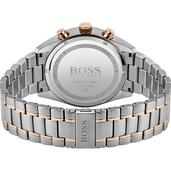 Boss herenhorloge met roze tweekleurige stalen armband