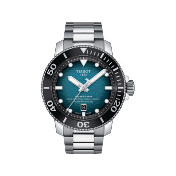 Montre TISSOT T-SPORT SEASTAR 2000 POWERMATIC 80 homme automatique cadran bleu bracelet acier inoxydable