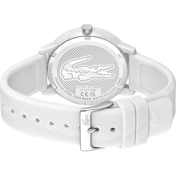 Lacoste.12.12. herenhorloge van hars met witte siliconen band