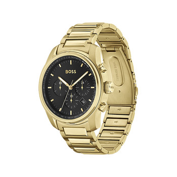 Montre BOSS Trace homme bracelet acier doré jaune