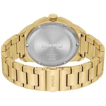 HUGO Grip men's watch with gold-plated steel bracelet