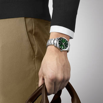 Montre TISSOT T-CLASSIC GENTLEMAN homme automatique cadran vert bracelet acier inoxydable