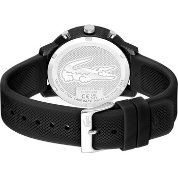 LACOSTE.12.12 heren chronograaf horloge TR90 zwart zwarte siliconen band