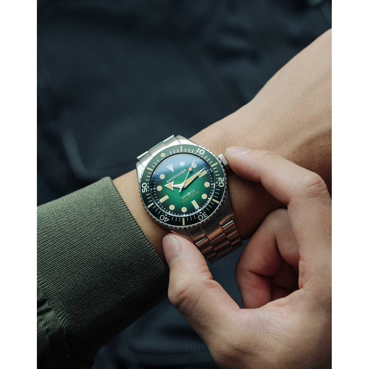 Montre SPINNAKER Spence homme automatique bracelet acier - vue porté 1