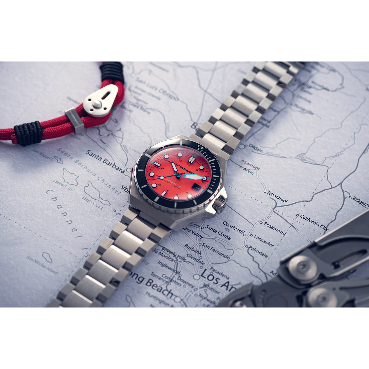 SPINNAKER Dumas automatisch herenhorloge met stalen armband - bekijk D1