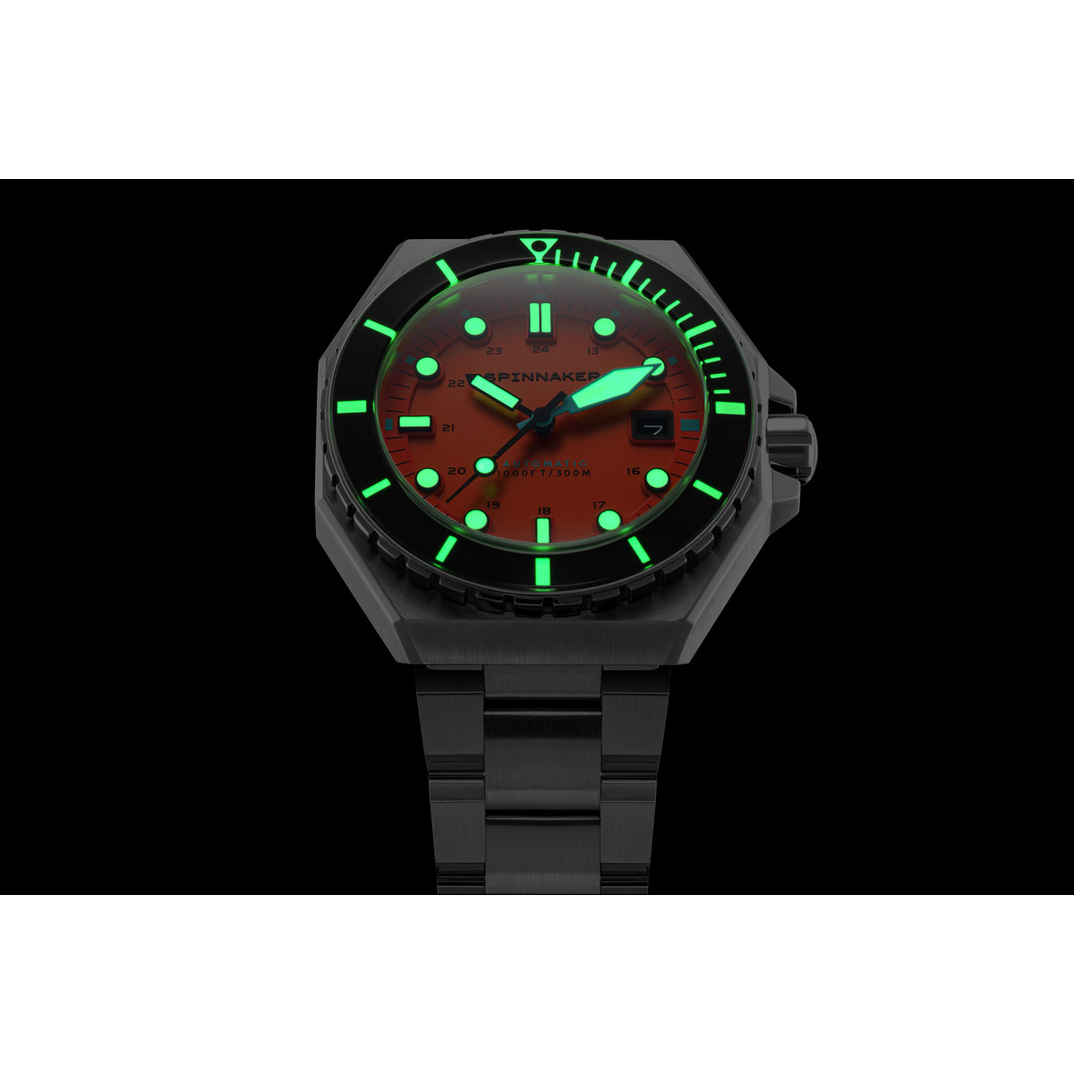SPINNAKER Dumas automatisch herenhorloge met stalen armband - weergave D3