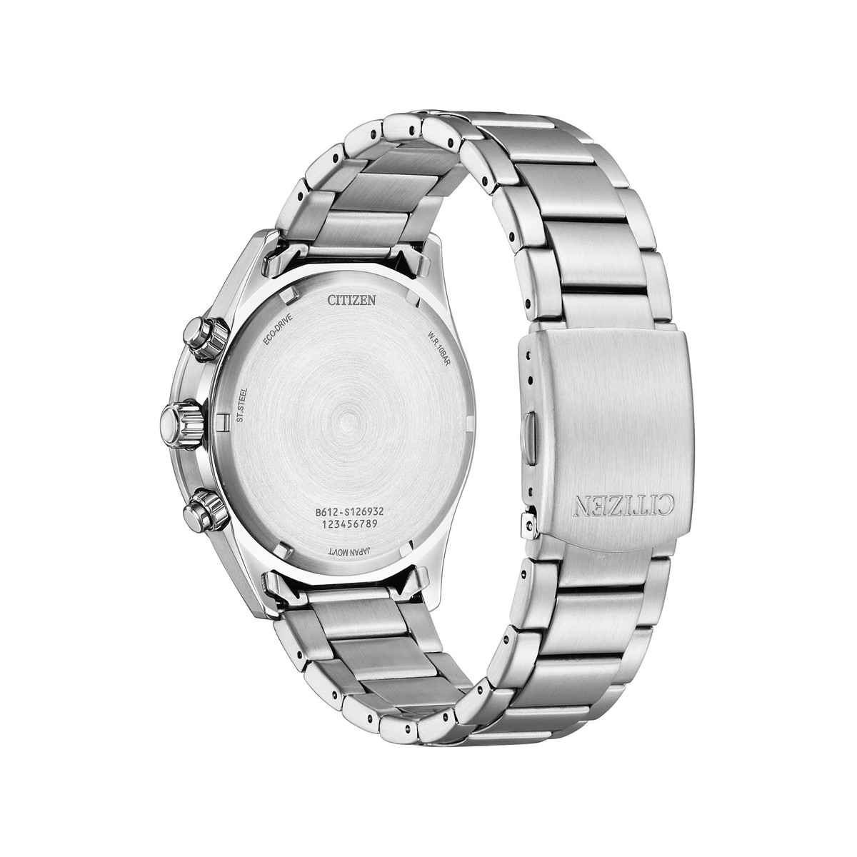 Montre CITIZEN platform urban chronograph homme eco-drive bracelet acier gris - vue 3