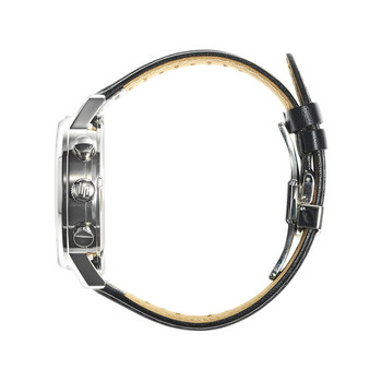 Montre Lip Rallye homme automatique acier bracelet cuir noir