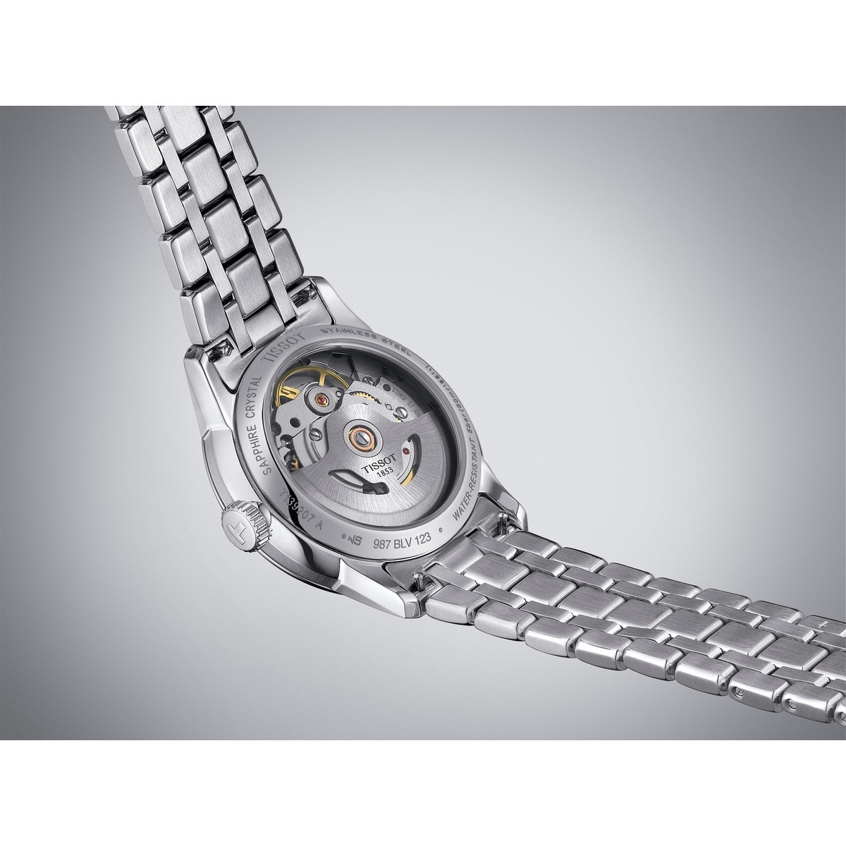 Montre TISSOT t-classic femme automatique bracelet acier gris - vue D2