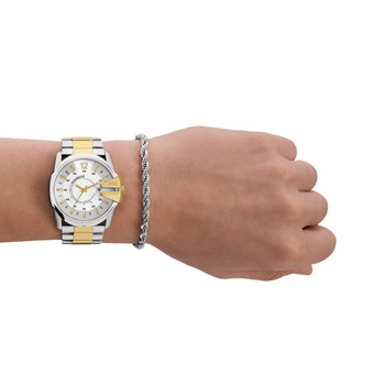 DIESEL Master Chief herenhorloge stalen armband tweekleurig