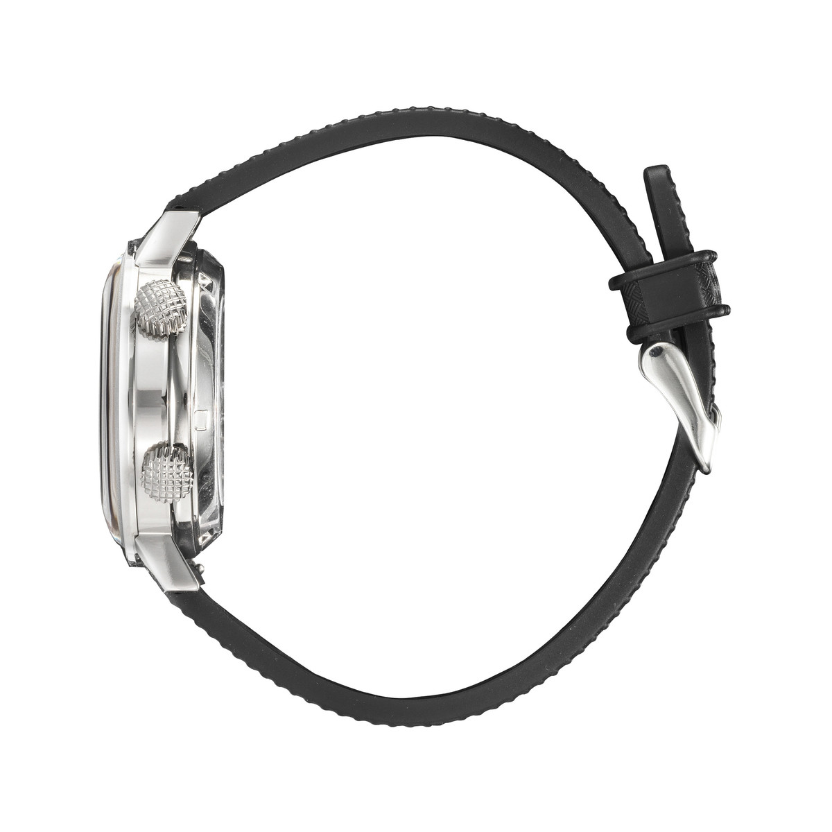 Montre Grande Nautic automatique boitier acier bracelet noir - vue 2