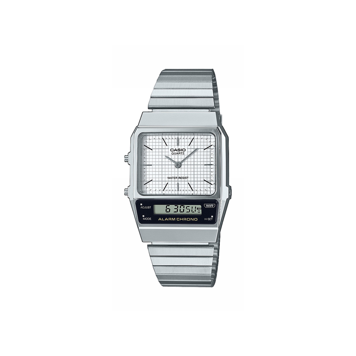 Montre CASIO vintage edgy homme bracelet acier