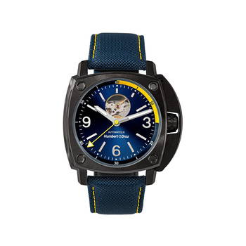 Montre HUMBERT-DROZ hd1 homme automatique, bracelet tissu bleu fonce