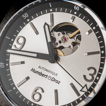 Montre HUMBERT-DROZ hd1 homme automatique, bracelet cuir noir