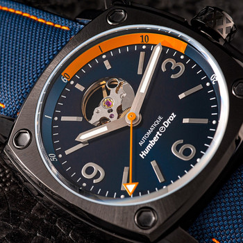HUMBERT-DROZ hd1 men's automatic watch, dark blue fabric strap