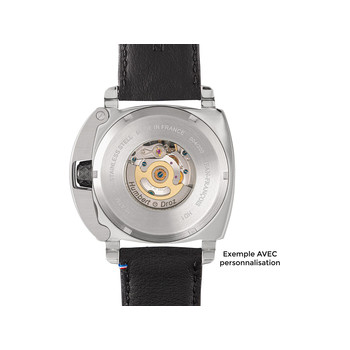 Montre HUMBERT-DROZ hd1 homme automatique, bracelet cuir noir