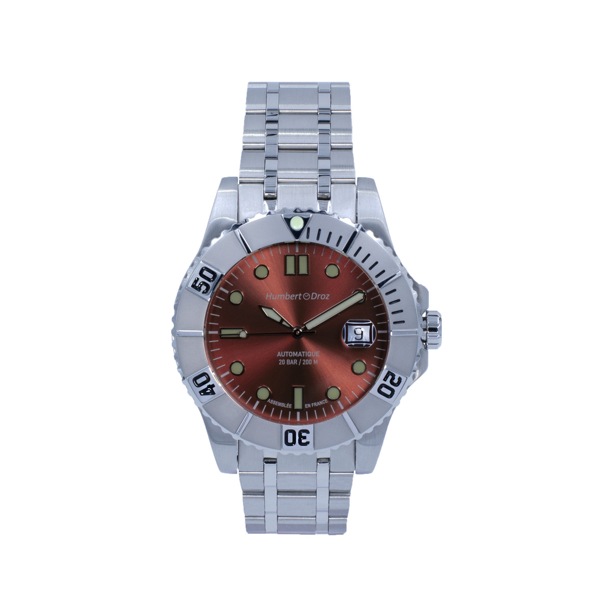 Montre HUMBERT-DROZ hd9 homme automatique, bracelet acier