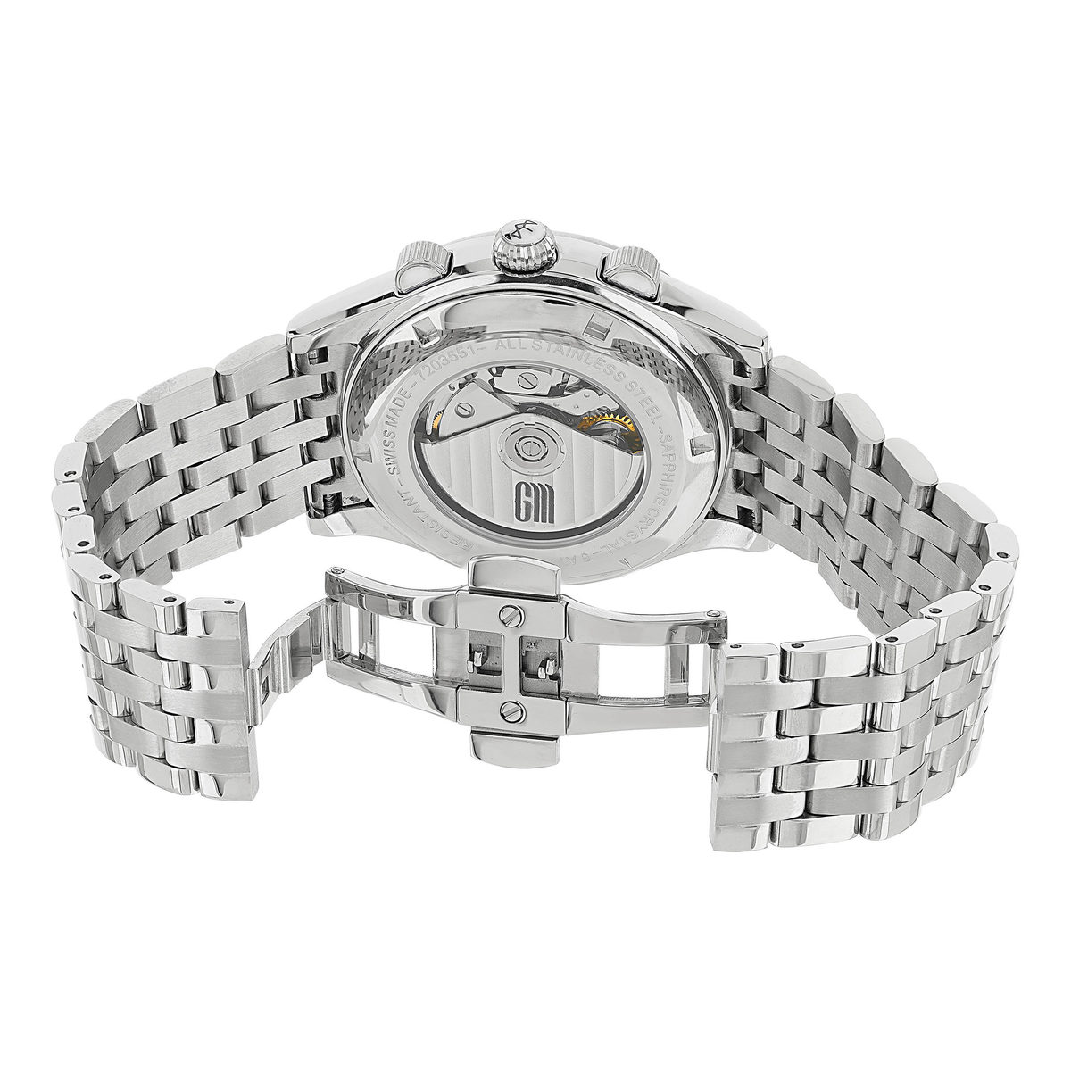 Montre MATY GM automatique chronographe cadran gris bracelet acier - vue 4
