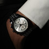 Montre MATY GM automatique chronographe cadran gris bracelet acier - vue Vporté 1