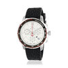 Montre MATY GM chronographe cadran blanc bracelet caoutchouc noir - vue V1