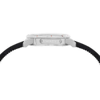 Montre MATY GM chronographe cadran blanc bracelet caoutchouc noir