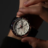 Montre MATY GM chronographe cadran blanc bracelet caoutchouc noir - vue Vporté 1