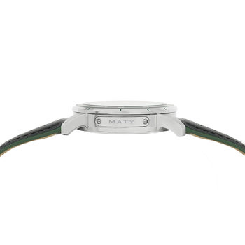 Montre MATY GM chronographe cadran vert bracelet cuir vert