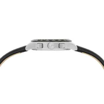 MATY GM chronograaf horloge taupe wijzerplaat zwart lederen band